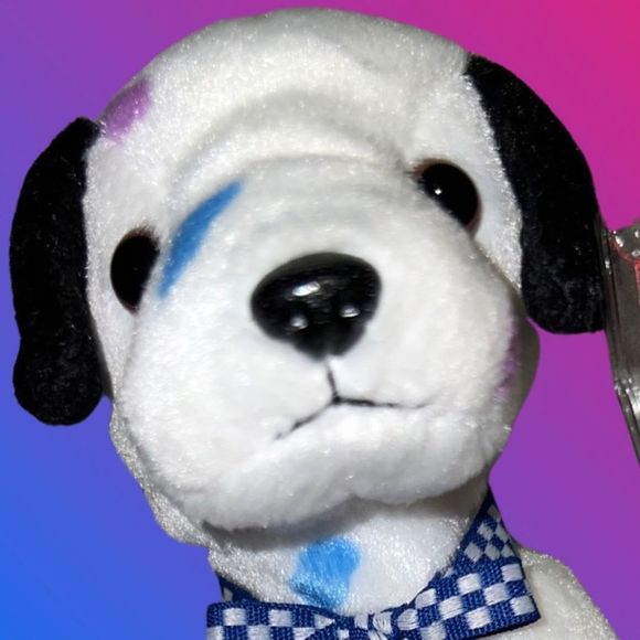 NWT TY Beanie Babies Dizzy The Dalmatian Black Ears Color Spots - Picture 2 of 4